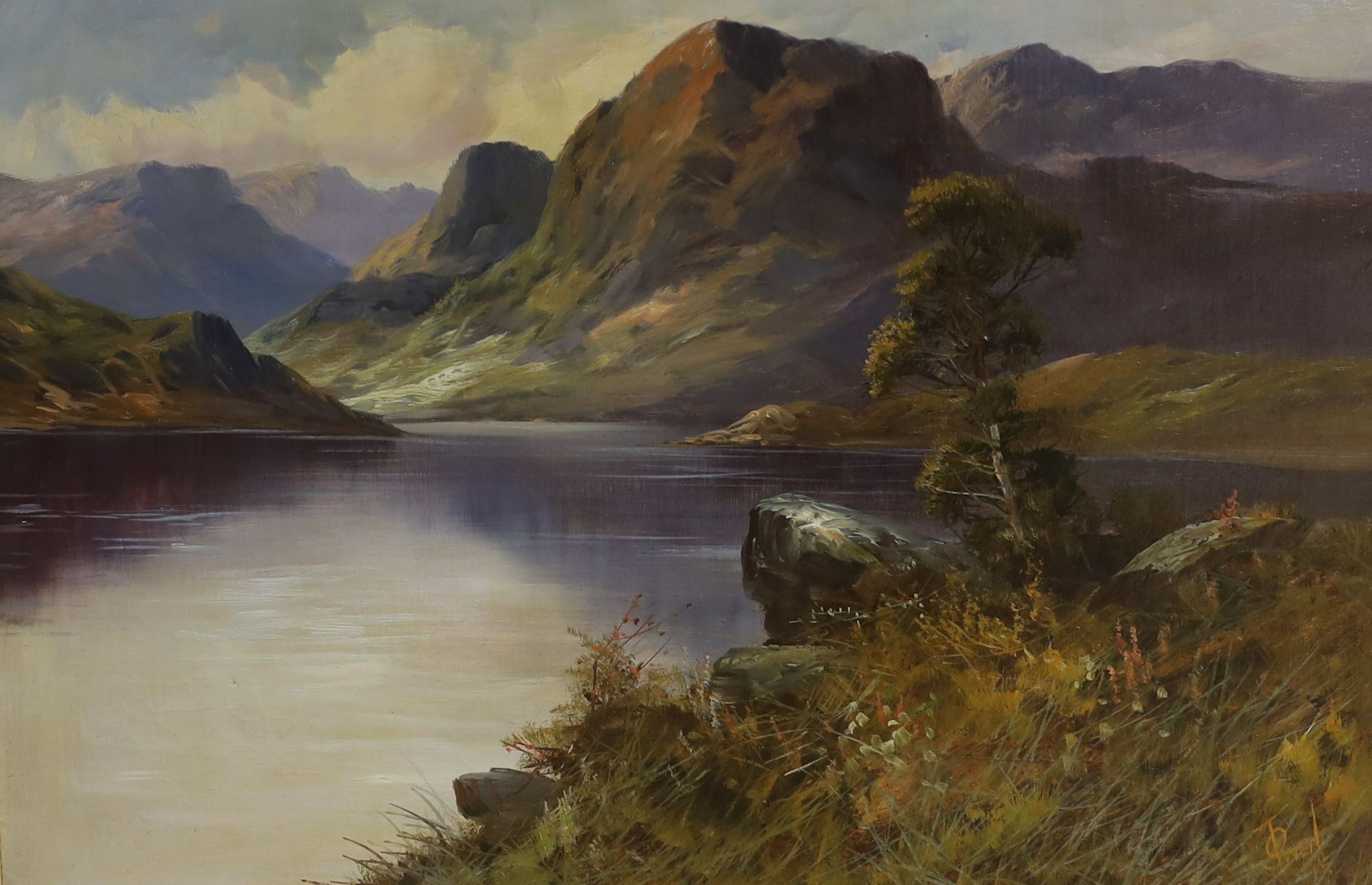 Joel Owen (1892-1931), oil on canvas, Loch scene, signed and dated 1912, 50 x 75cm